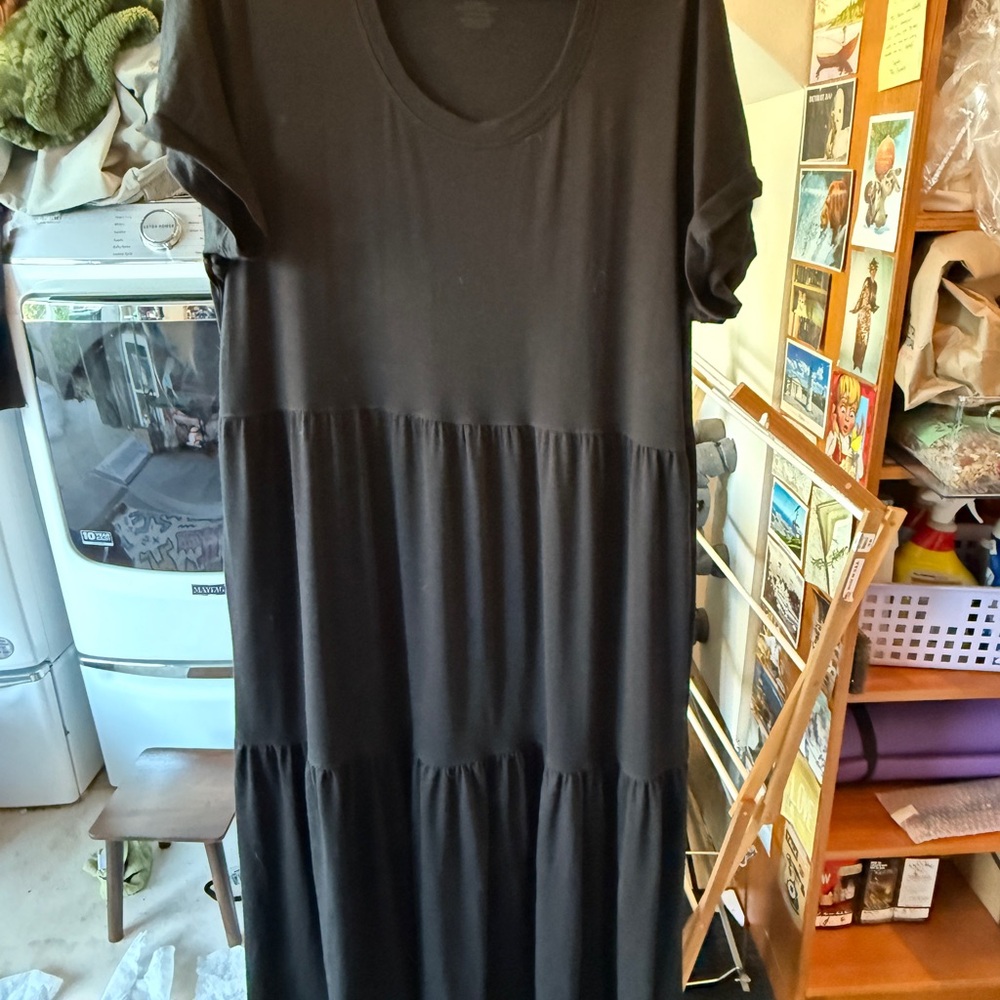 Woolx black Lucia Maxi tiered dress - 1x